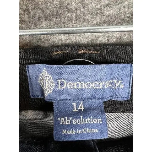 Democracy Jeans Womens 14 Ab Solution Straight Embellished Cuffs Dark Wash Blue - Picture 5 of 9